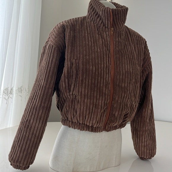 Shein corduroy cropped bomber jacket size XS - Picture 2 of 4